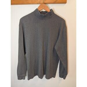 L.L.Bean Men's Charcoal Gray Mock Neck Long Sleeve Pullover Large Casual